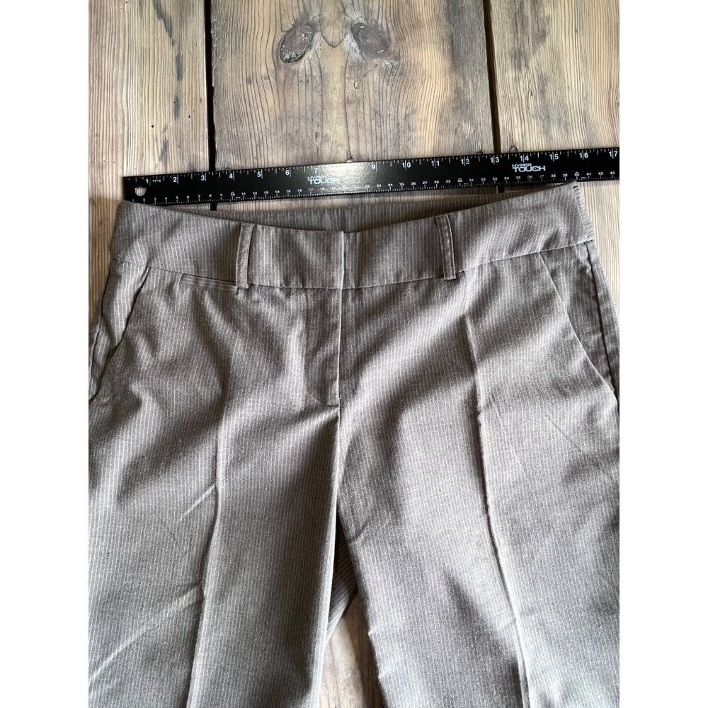 Y2K New York & Company Capri Dress Pants Womens 4 Brown Pinstriped Low Rise - Picture 4 of 7